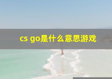 cs go是什么意思游戏